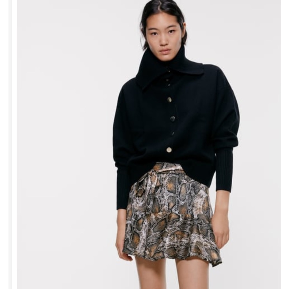 Zara Snakeskin Print Skirt / Skort - Picture 2 of 6